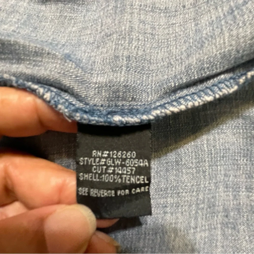 CASSIE CALVA chambray denim DRESS Midi‎ Blue Dress M - Picture 9 of 12